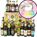 Herzlichen Glückwunsch Einhorn | 24x Bier International und Deutschland | Geschenkset