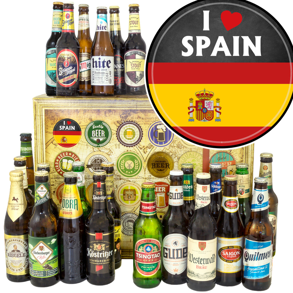 I love Spain | 24x Bier Bier aus Welt und Deutschland | Bierpaket