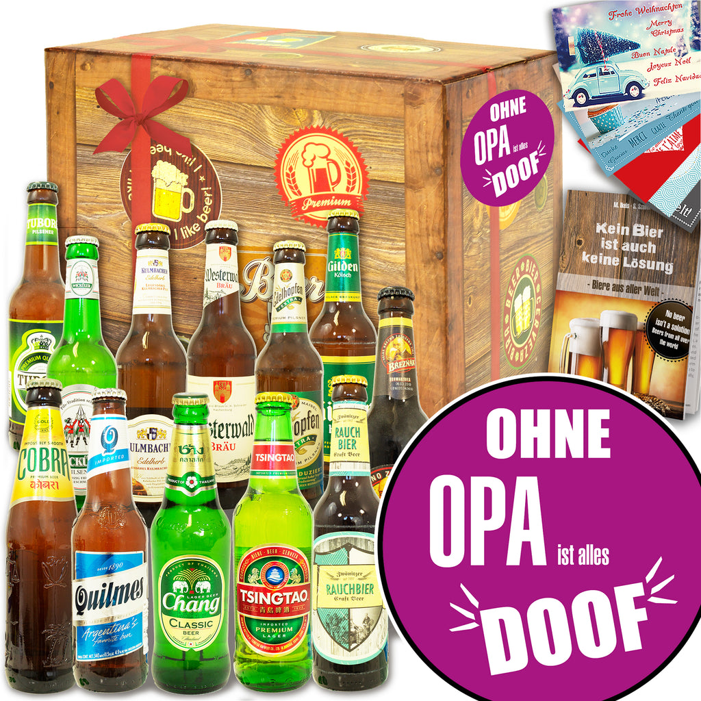 Ohne Opa ist alles doof | 12 Biersorten Biere Welt und Deutschland | Präsent