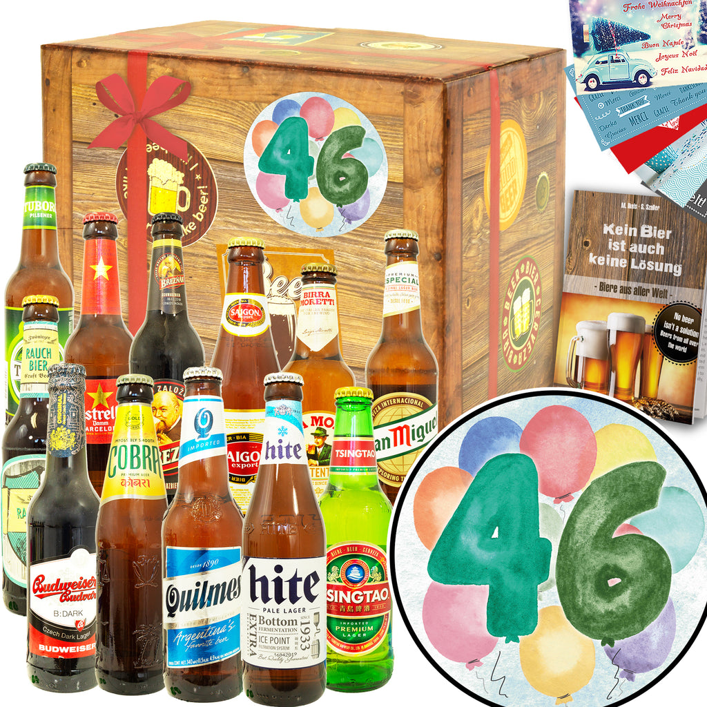 Geburtstag 46 | 12 Biersorten Biere aus aller Welt | Geschenkbox