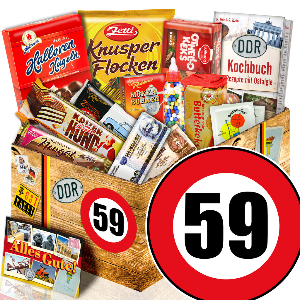 Zahl 59 - Süßigkeiten Set DDR L - monatsgeschenke.de