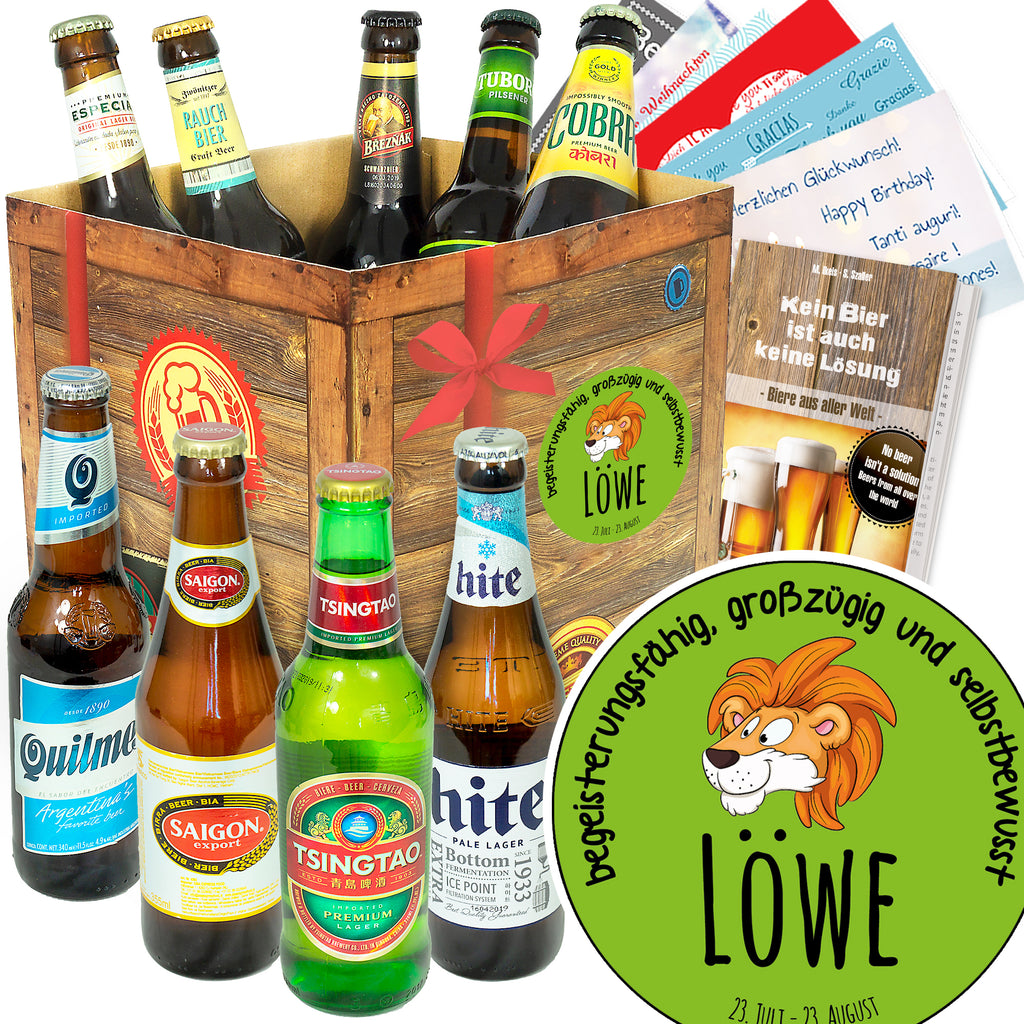 Sternzeichen Löwe | 9 Spezialitäten Bier International | Geschenkpaket