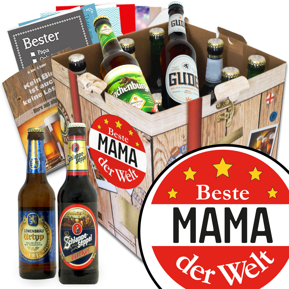 Beste Mama | 9 Flaschen Biere Deutschland | Geschenkidee
