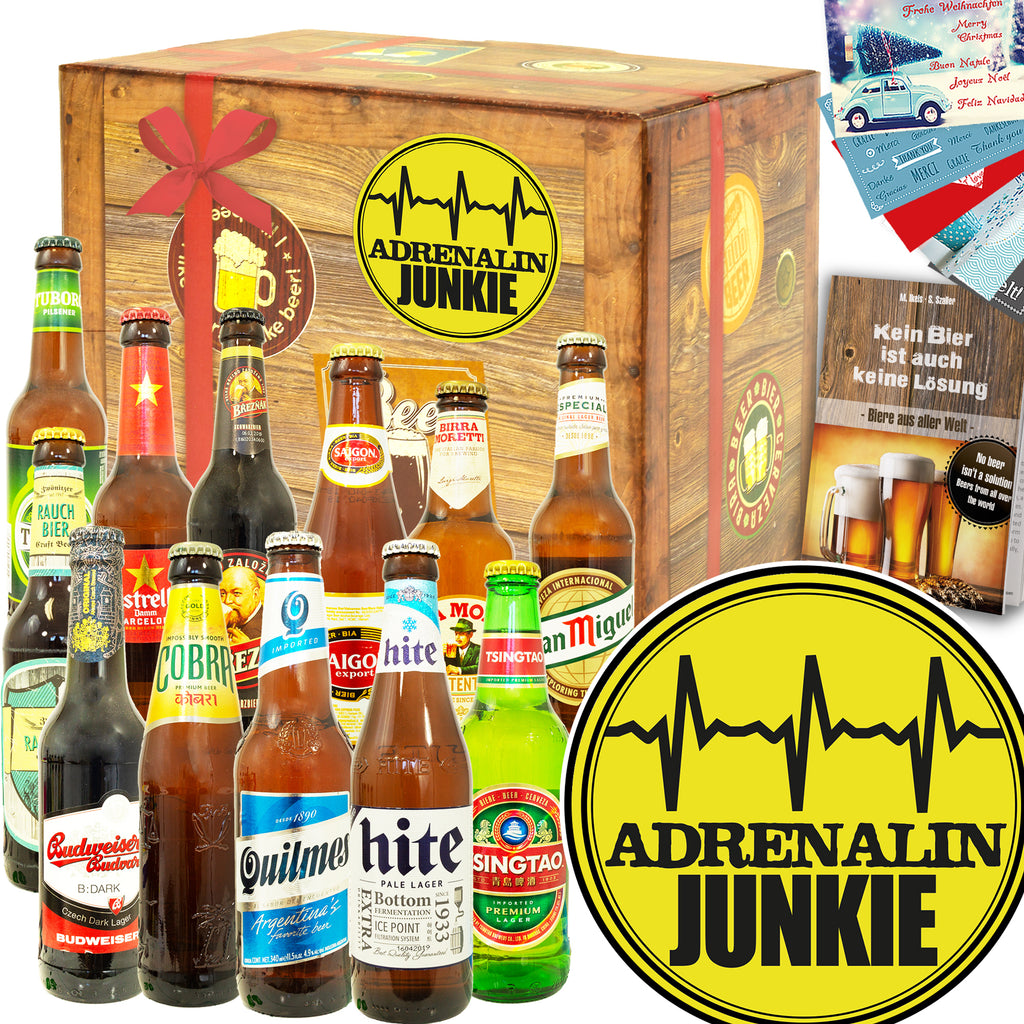 Adrenalinjunkie | 12 Länder Bier Weltreise | Geschenkbox