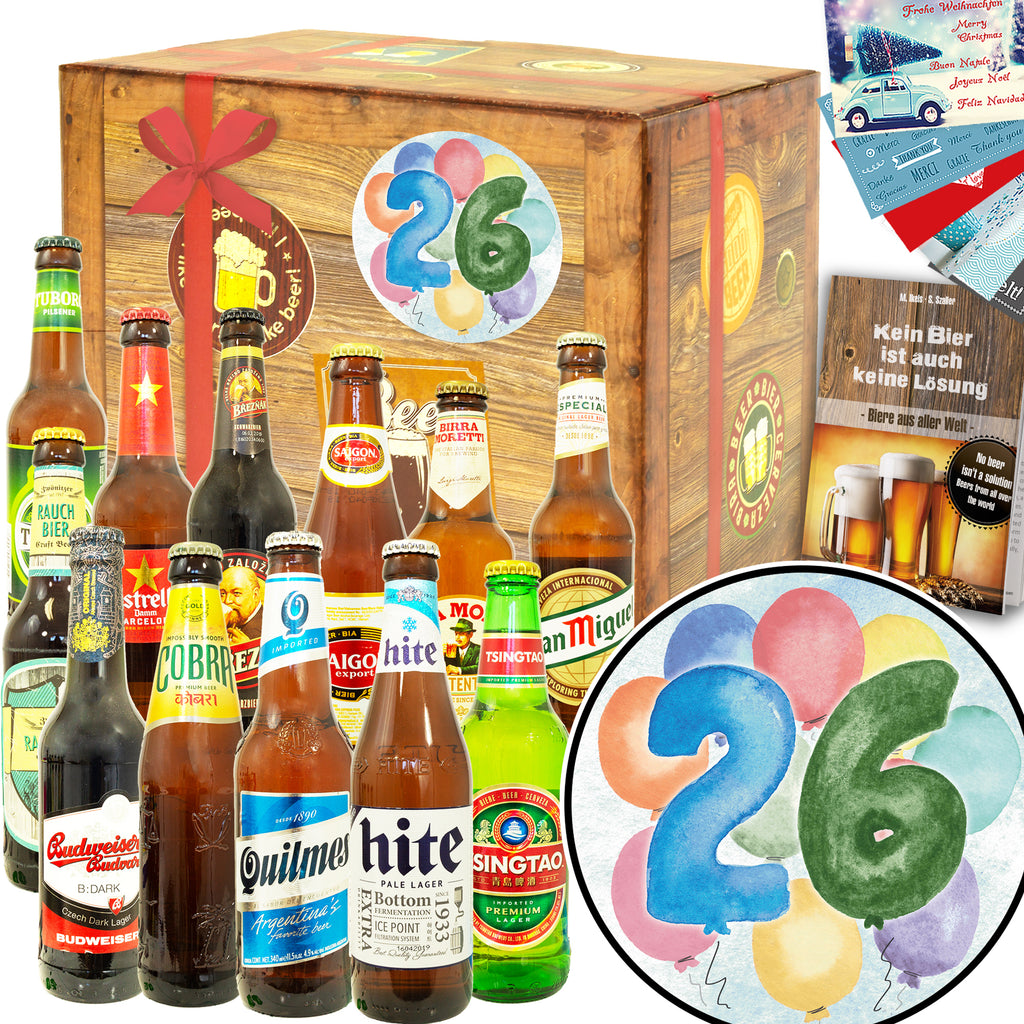 Geburtstag 26 | 12 Spezialitäten Bier Weltreise | Geschenkbox