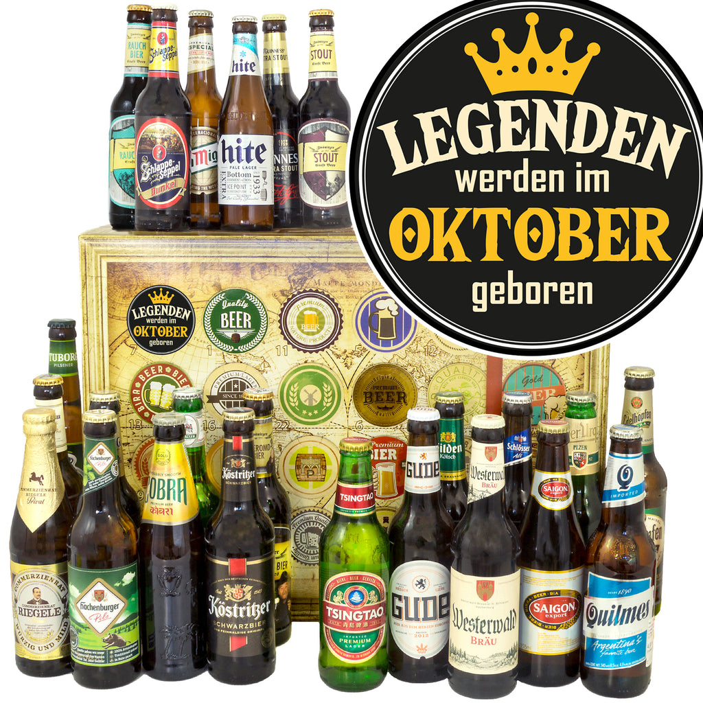 Legende Oktober | 24 Flaschen Biere Welt und Deutschland | Geschenkidee