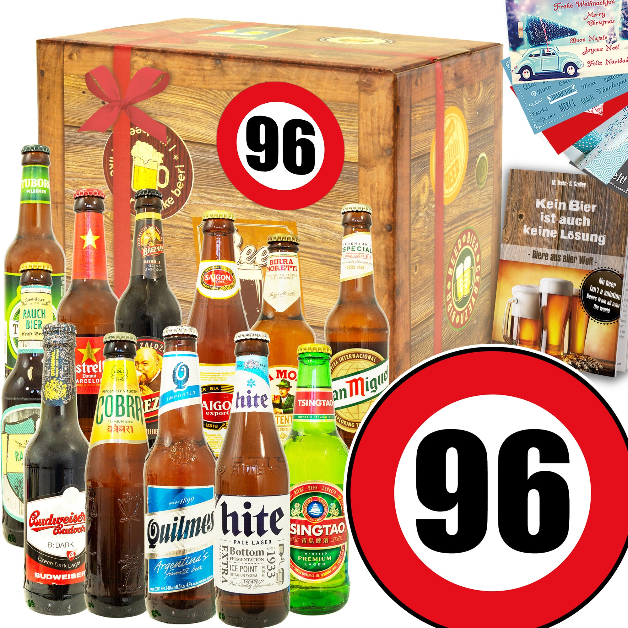 Zahl 96 | 12 Flaschen Biere aus aller Welt | Box