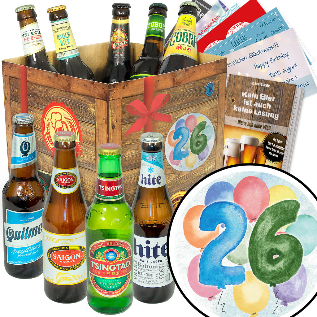 Geburtstag 26 | 9 Spezialitäten Bier Weltreise | Geschenkbox