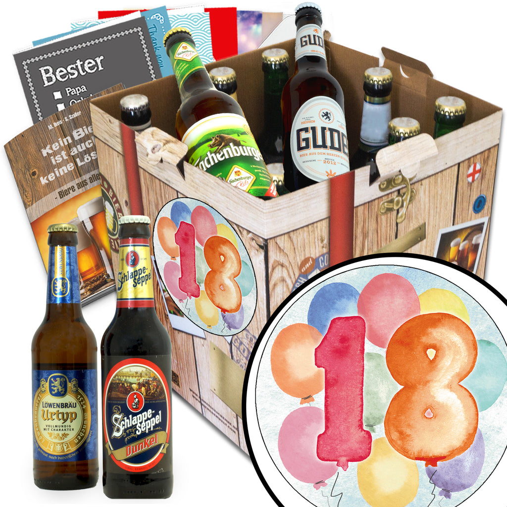Jubiläum 18 | 9 Biersorten Bier Deutschlandreise | Geschenkkorb