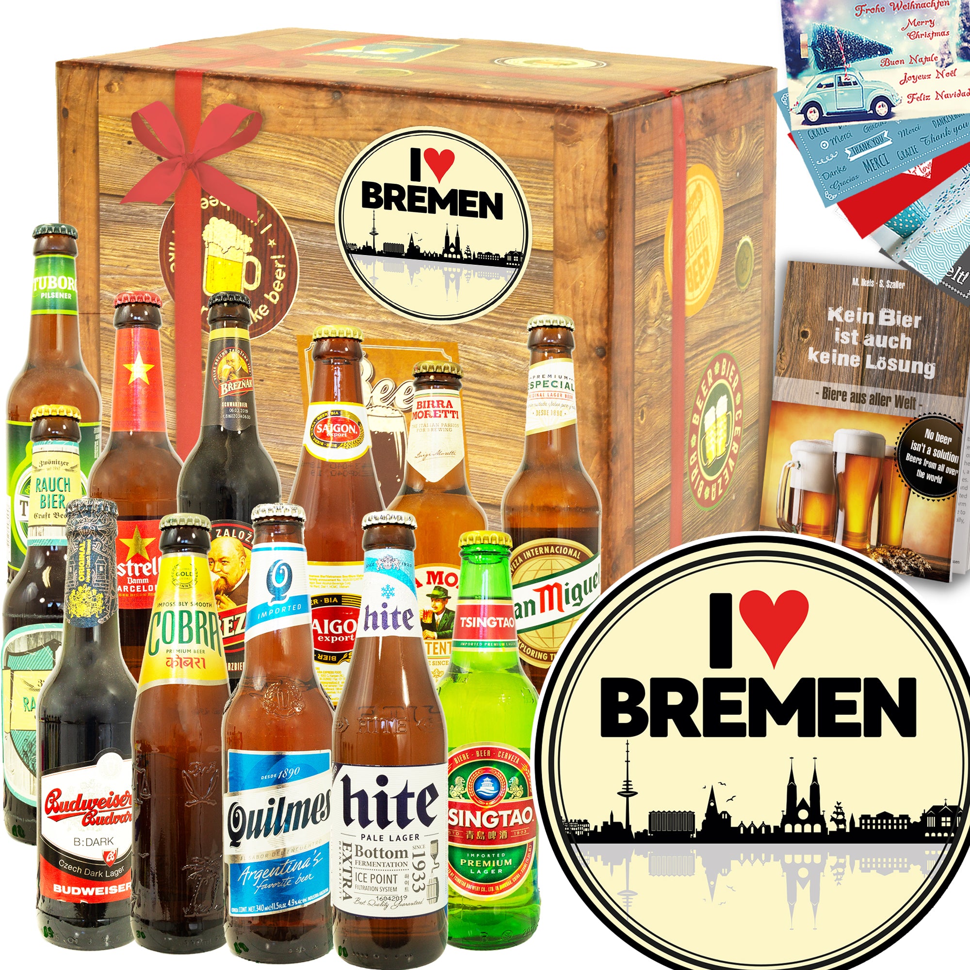 I love Bremen | 12 Spezialitäten Bier aus aller Welt | Geschenkkorb