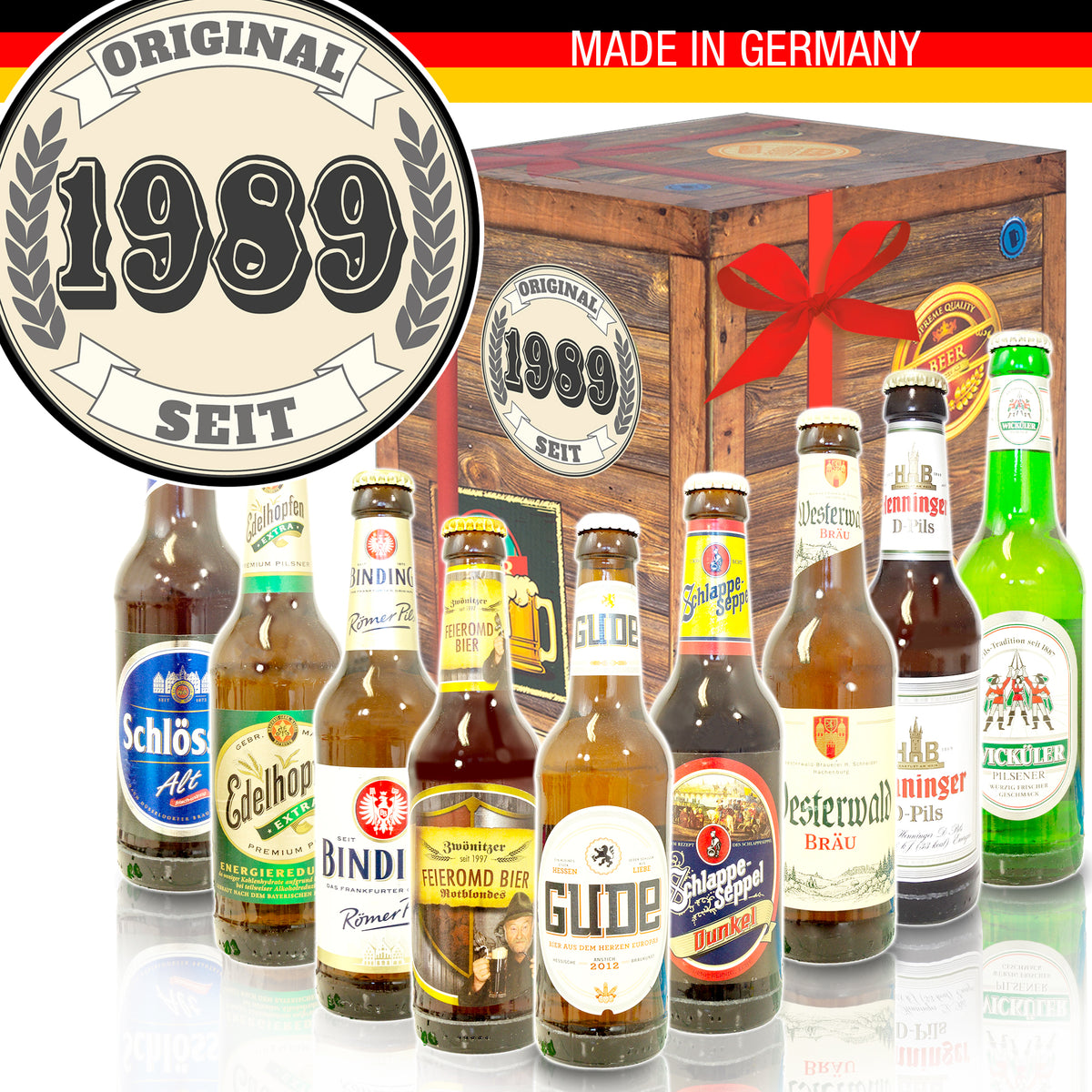 Original seit 1989 | 9x Biere Deutschland | Geschenk Box