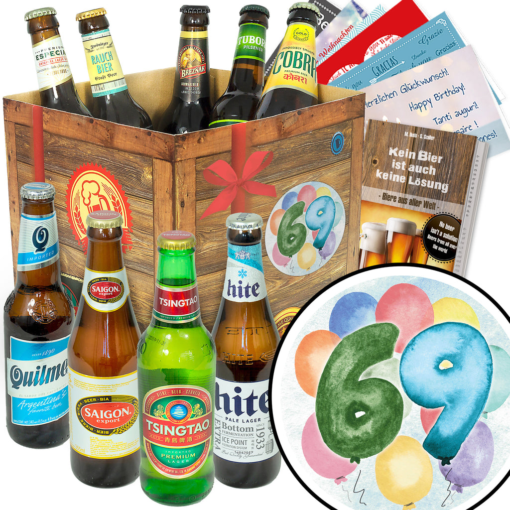 Geburtstag 69 | 9 Länder Biere aus aller Welt | Geschenkpaket