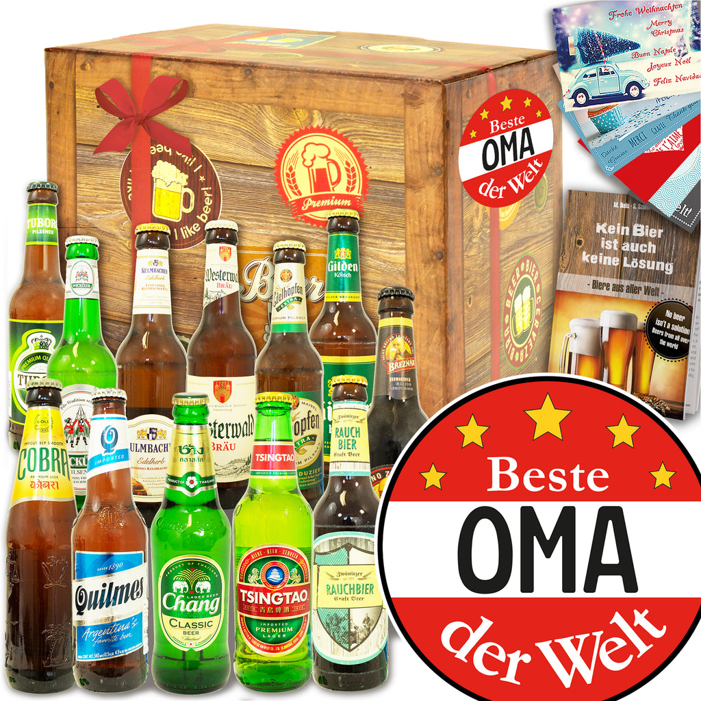 Beste Oma | 12x Bier International und DE | Geschenkset