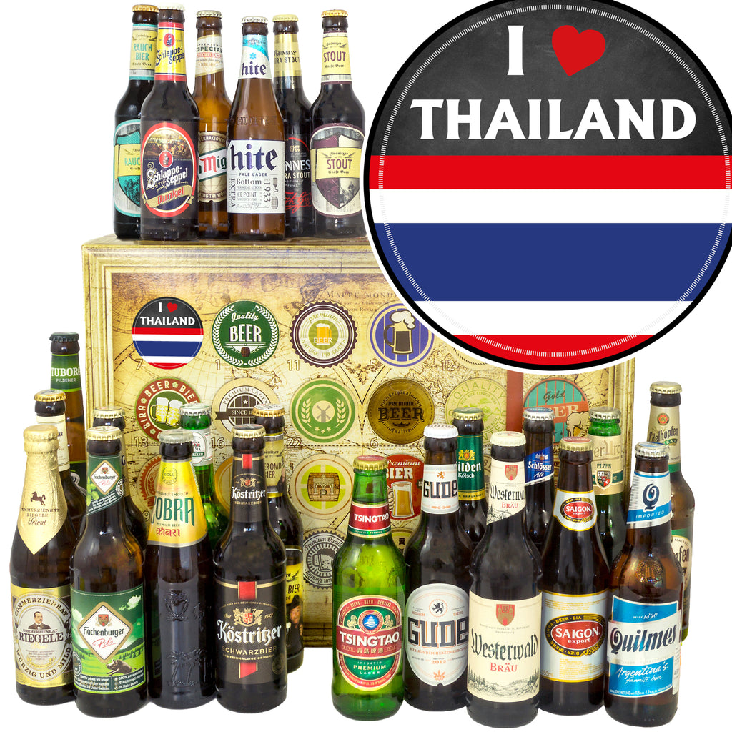 I love Thailand | 24x Bier Biere Welt und Deutschland | Bierverkostung