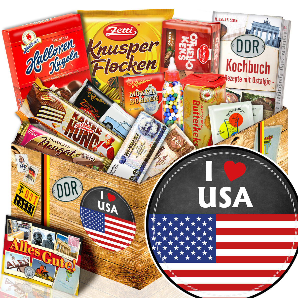 I love USA - Süßigkeiten Set DDR L