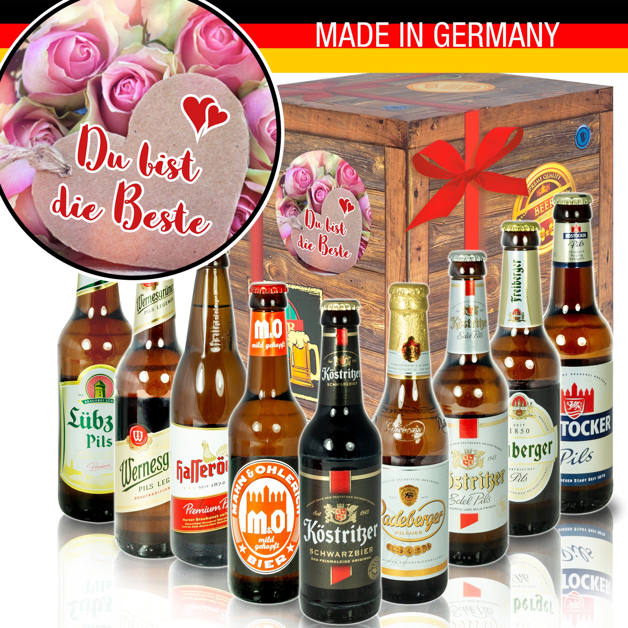 Du bist die Beste | 9x Biere Ostdeutsch | Geschenkkorb