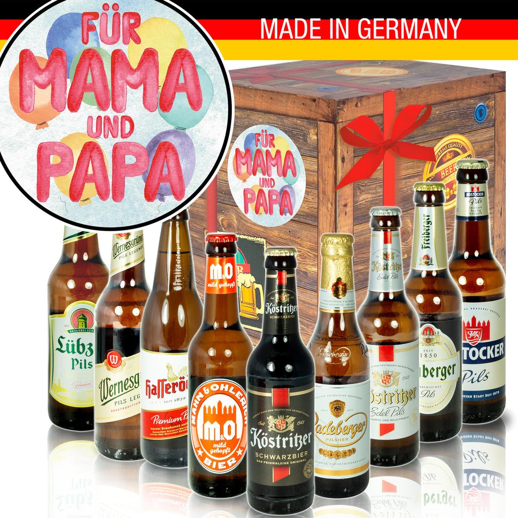Für Mama&Papa | 9 Flaschen Biere Ostdeutsch | Geschenkset