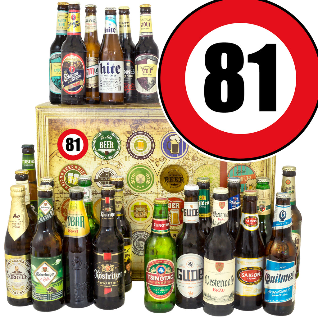 Zahl 81 | 24 Biersorten Biere Welt und Deutschland | Biergeschenk