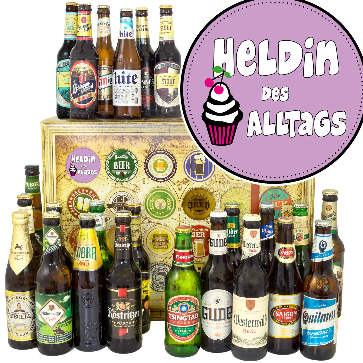 Heldin des Alltags | 24x Bier aus Welt und Deutschland | Paket