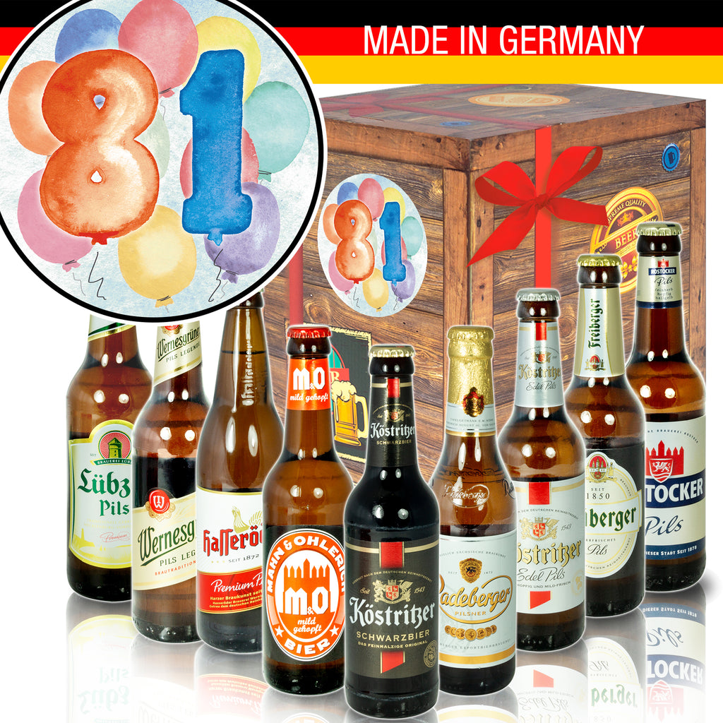 Geburtstag 81 | 9x Bier Biere aus Ostdeutschland | Geschenk Box