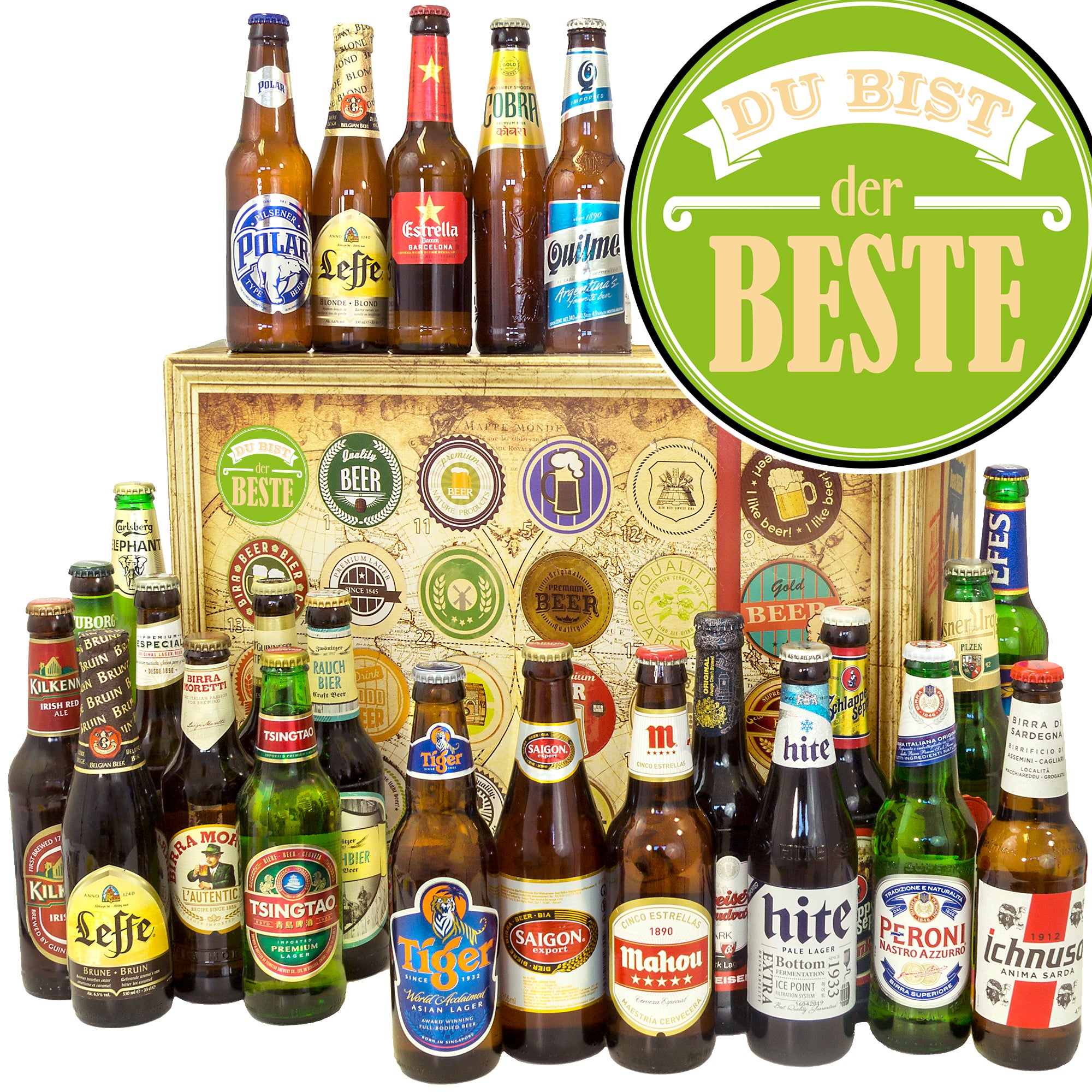 Du bist der Beste | 24 Biersorten Bier Weltreise | Box