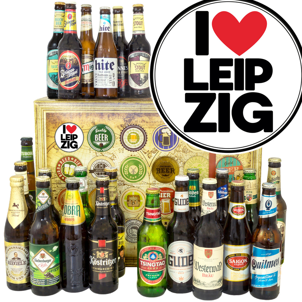 I love Leipzig | 24 Biersorten Bier Deutschland und Welt | Geschenk Box