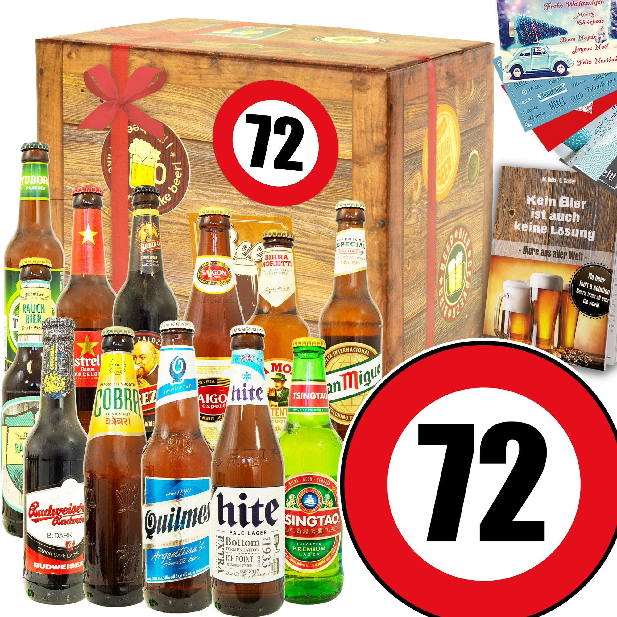 Zahl 72 | 12x Biere der Welt | Geschenk Set