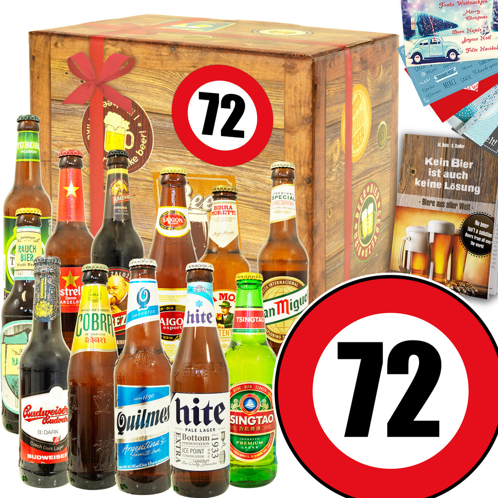 Zahl 72 | 12x Biere der Welt | Geschenk Set