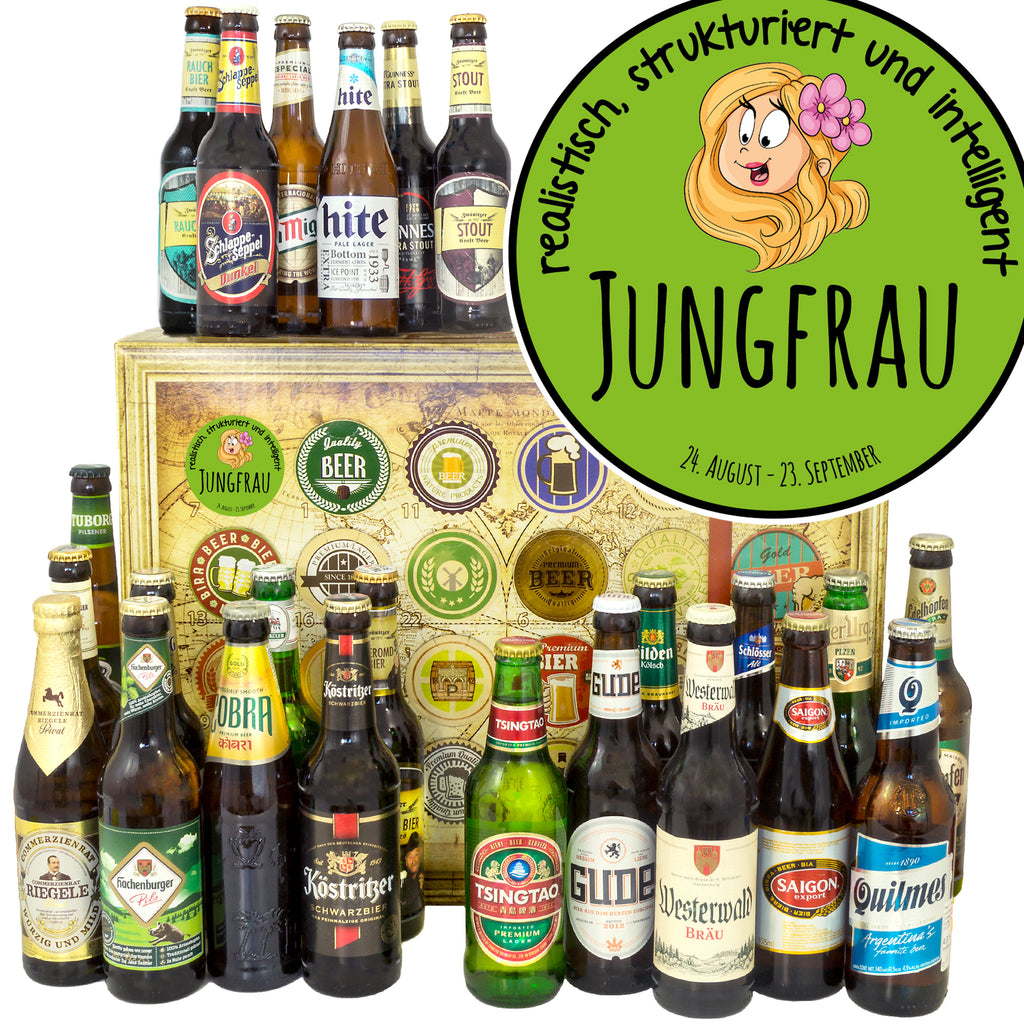 Sternzeichen Jungfrau | 24 Biersorten Biere Welt und Deutschland | Bierpaket