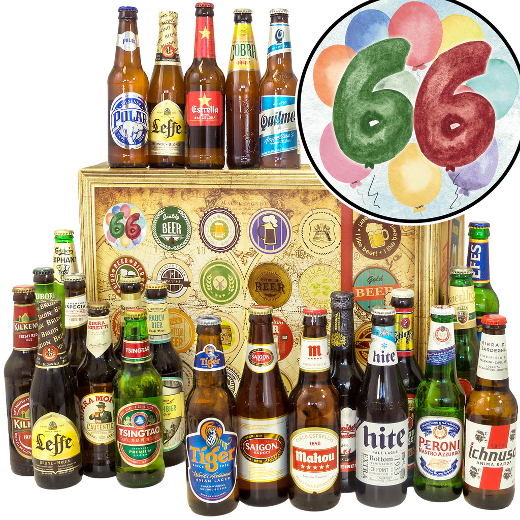 Geburtstag 66 | 24 Spezialitäten Bier International | Biertasting