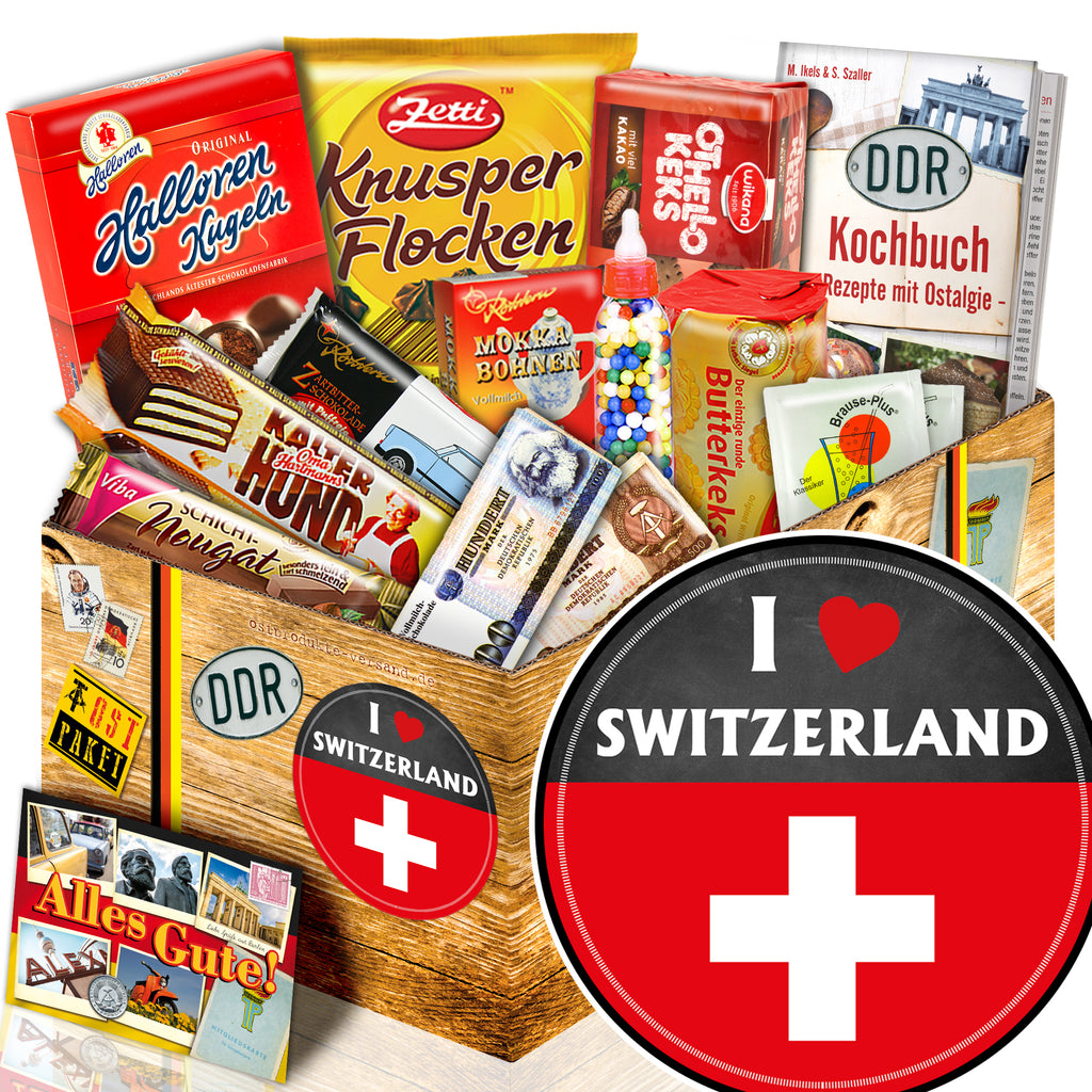 I love Switzerland - Süßigkeiten Set DDR L