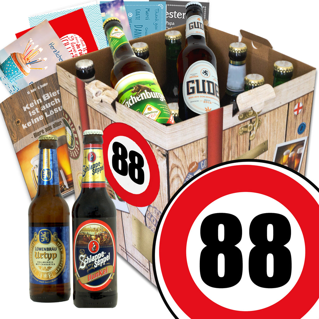 Zahl 88 | 9 Flaschen Bier Deutschlandreise | Geschenkkorb