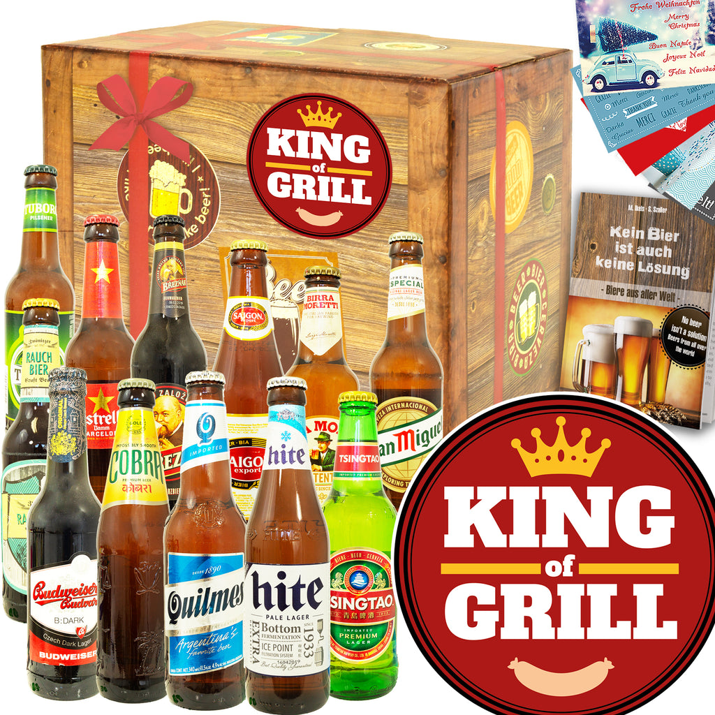 King of Grill | 12 Biersorten Bier International | Biergeschenk