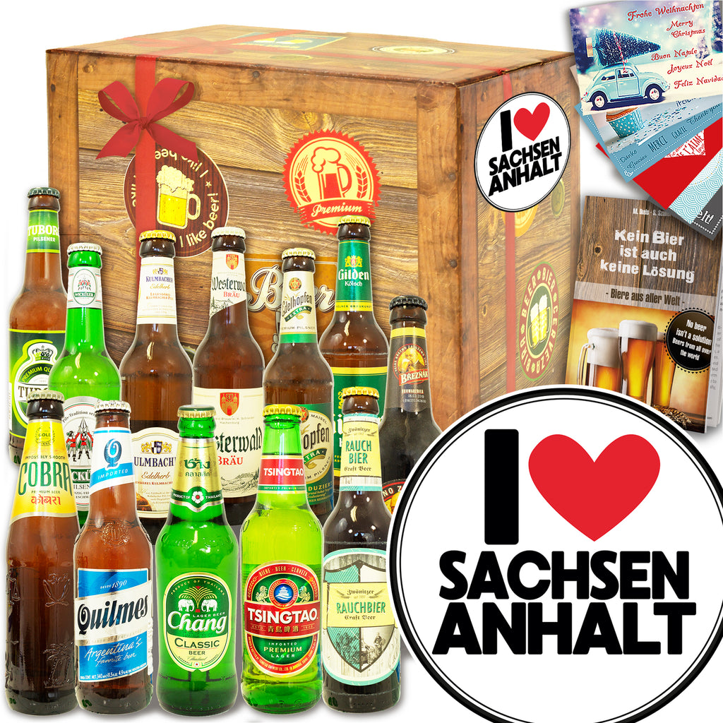 I Love Sachsen-Anhalt | 12x Bier Deutschland und Welt | Geschenkidee