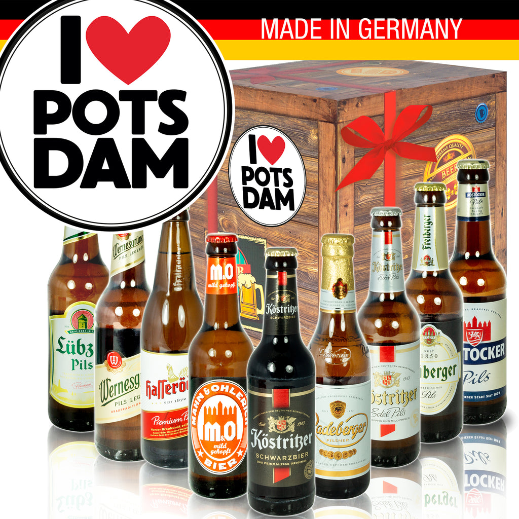 I love Potsdam | 9 Biersorten Biere aus Ostdeutschland | Geschenk Box