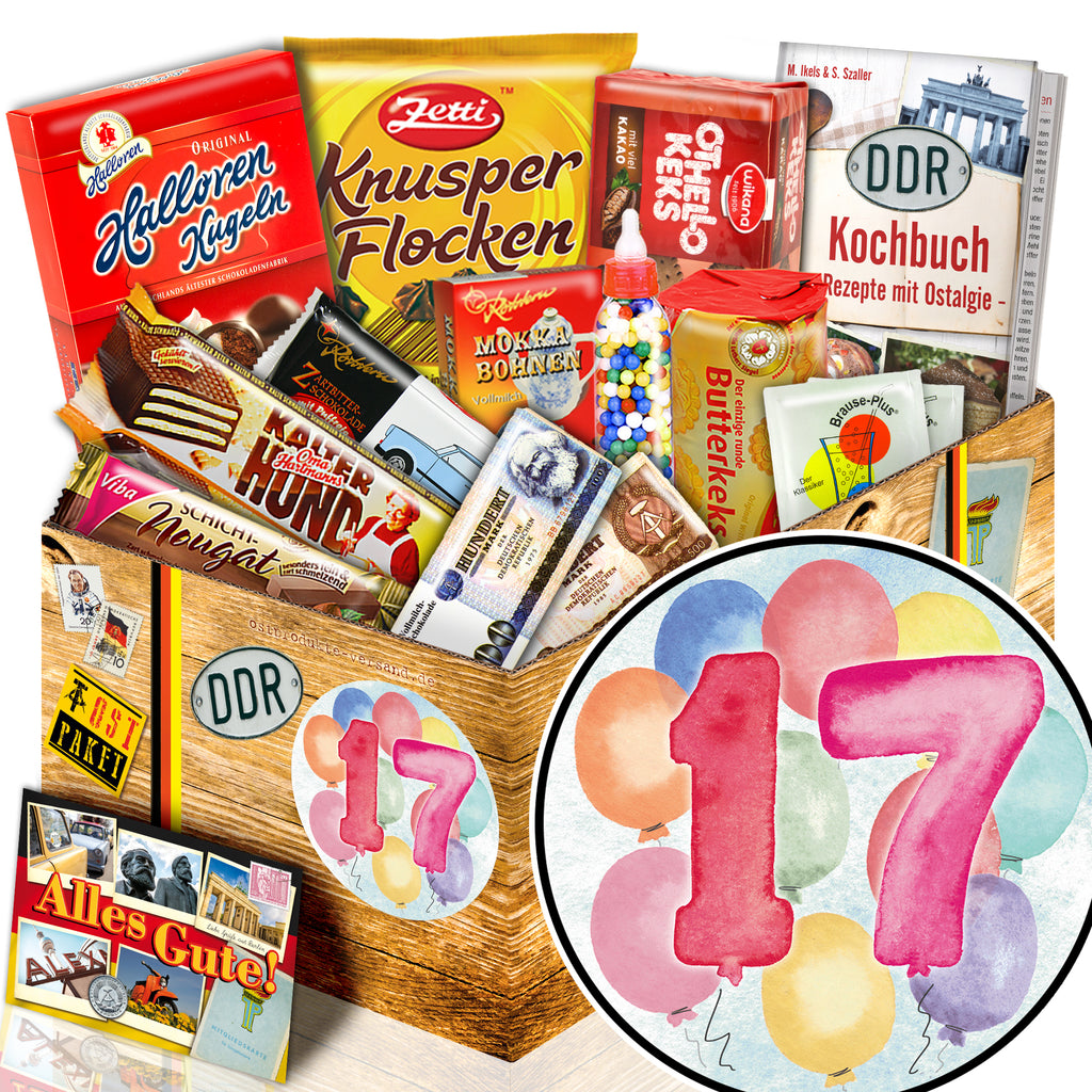 Zahl 17 - Süßigkeiten Set DDR L - monatsgeschenke.de