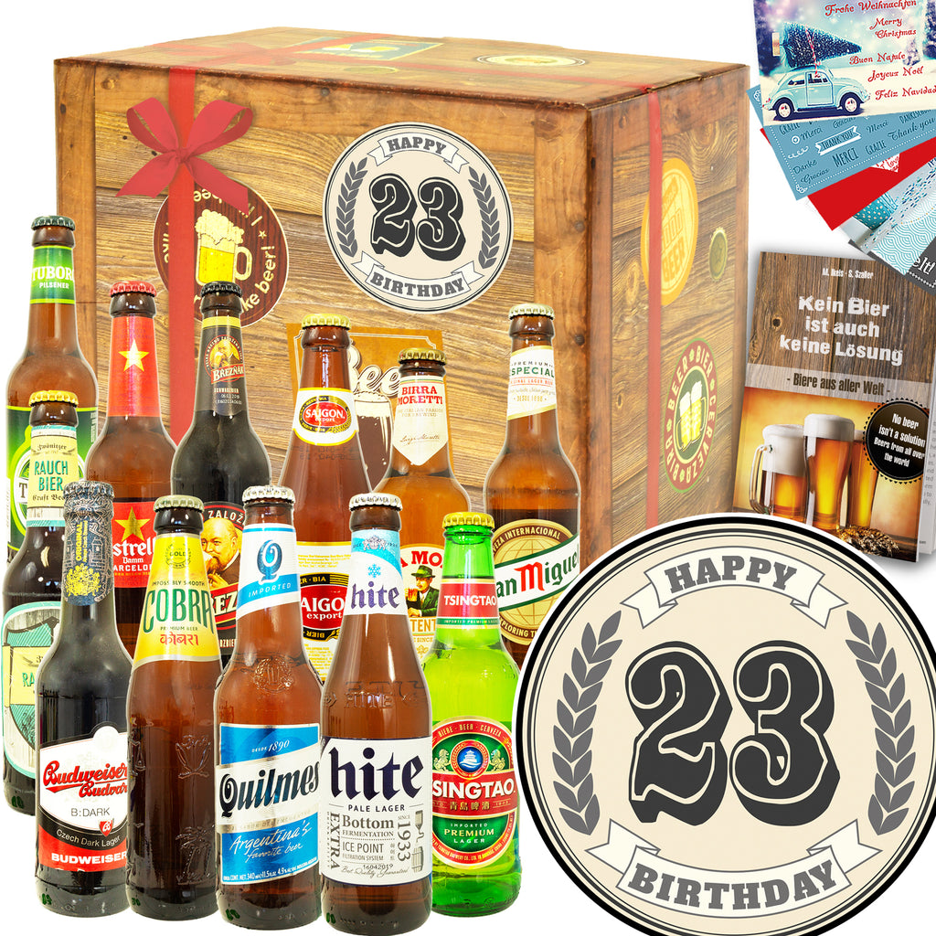 Geburtstag 23 | 12 Biersorten Bierweltreise | Geschenkpaket