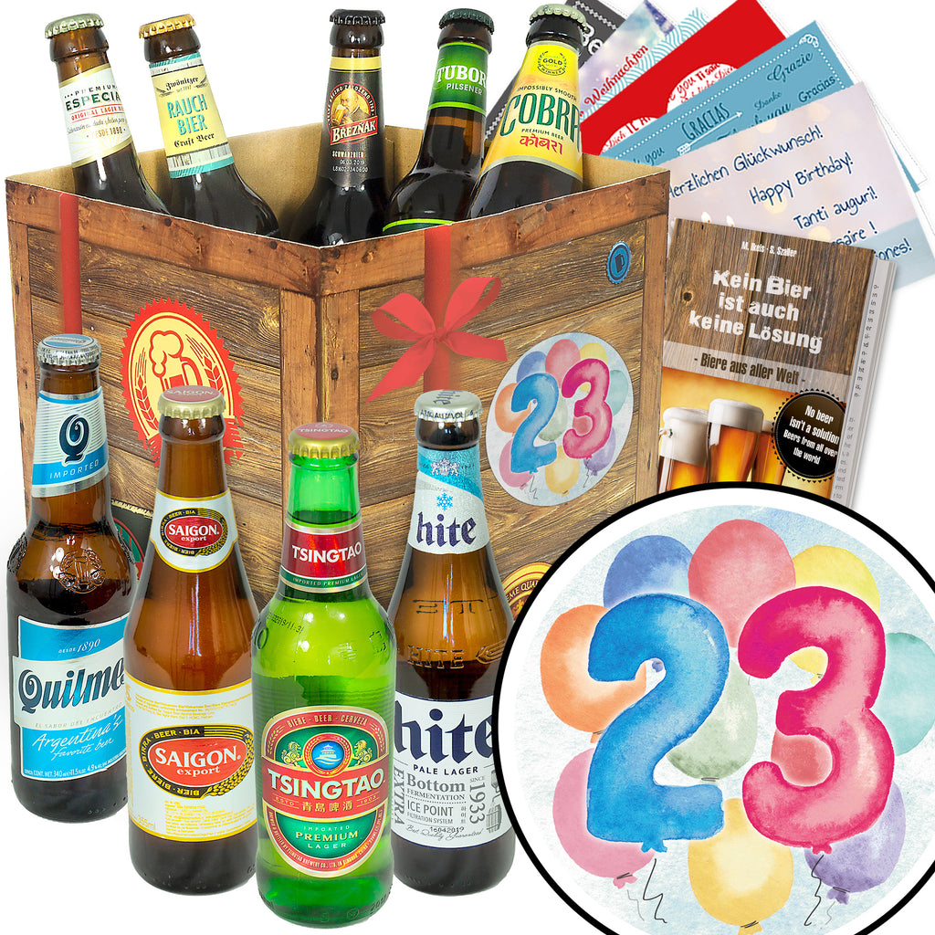 Geburtstag 23 | 9 Flaschen Biere aus aller Welt | Bierbox