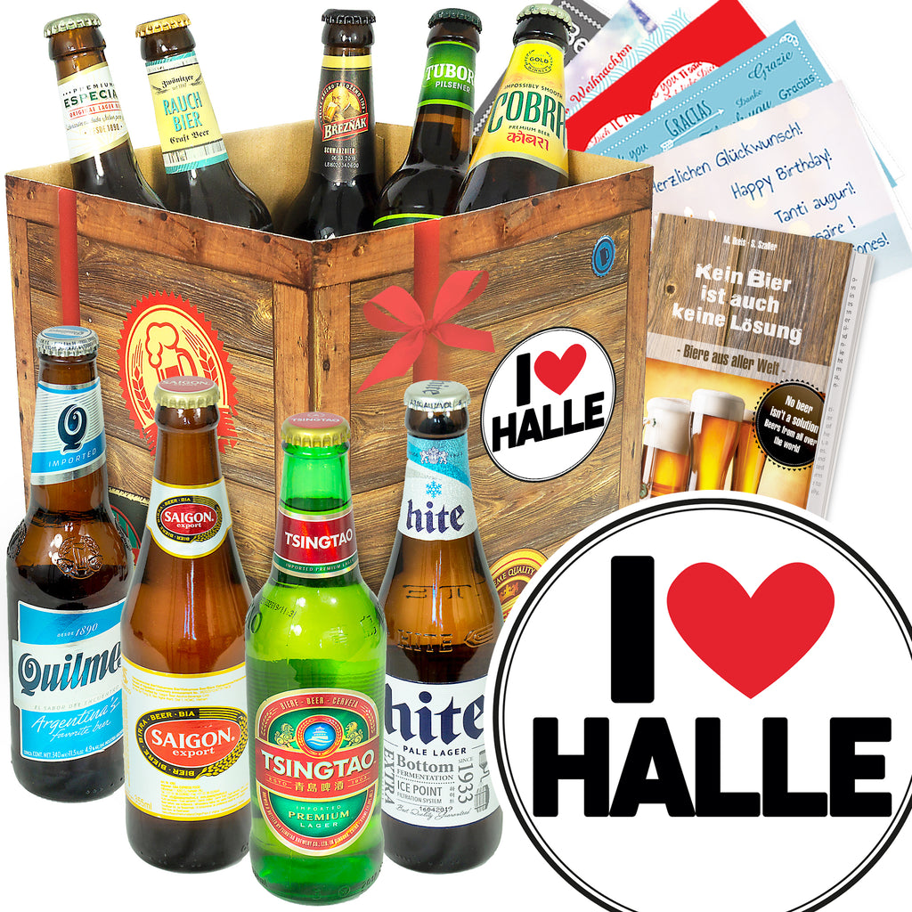 I love Halle | 9 Länder Bier International | Geschenkkorb