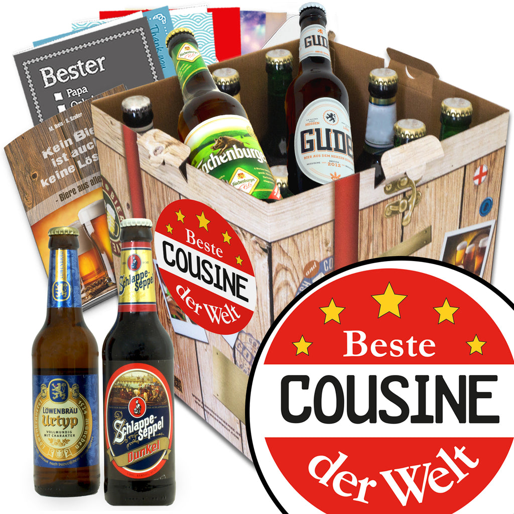 Beste Cousine | 9 Biersorten Biere aus Deutschland | Geschenkbox