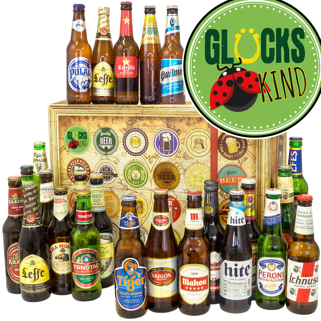 Glückskind | 24x Biere der Welt | Biergeschenk