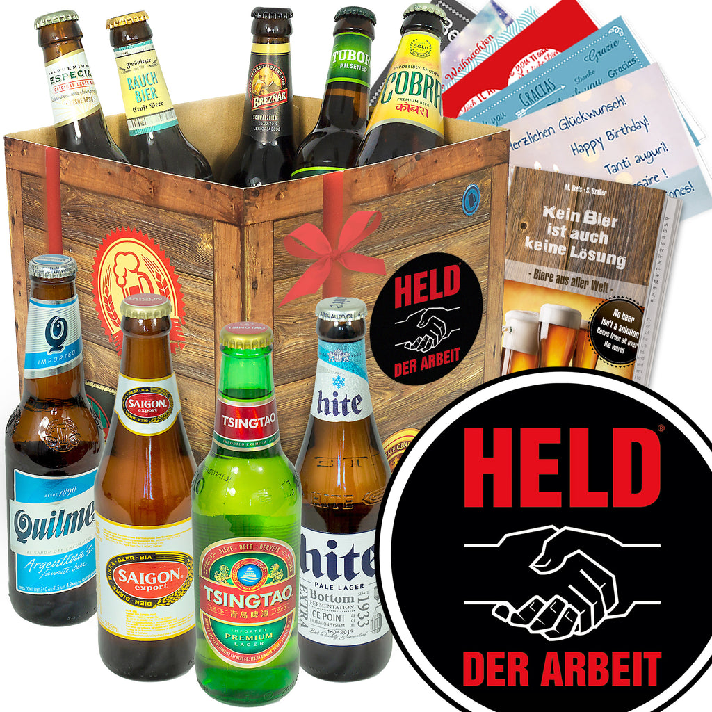 Held der Arbeit | 9 Flaschen Biere der Welt | Geschenkbox