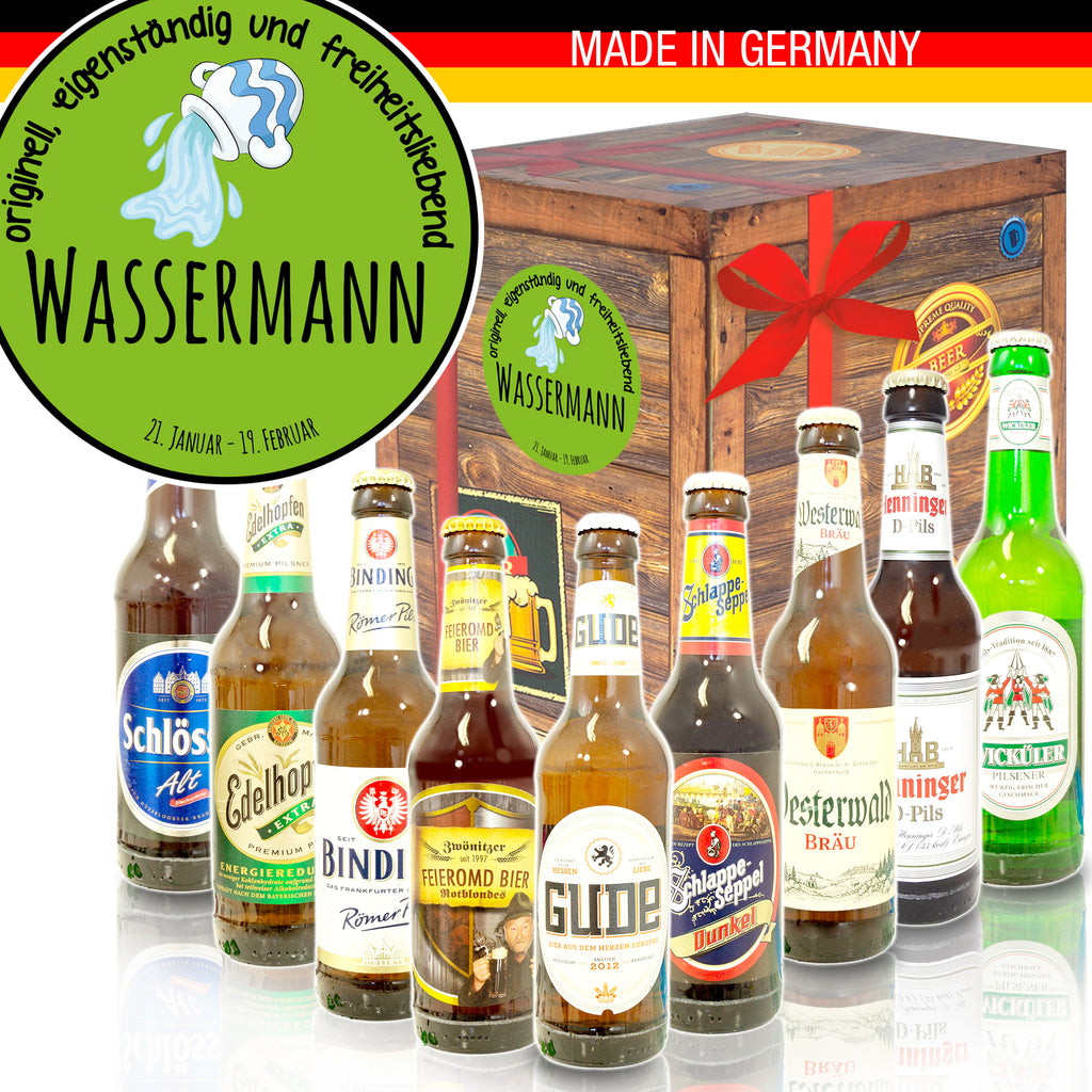 Sternzeichen Wassermann | 9 Biersorten Bier Deutschlandreise | Biergeschenk