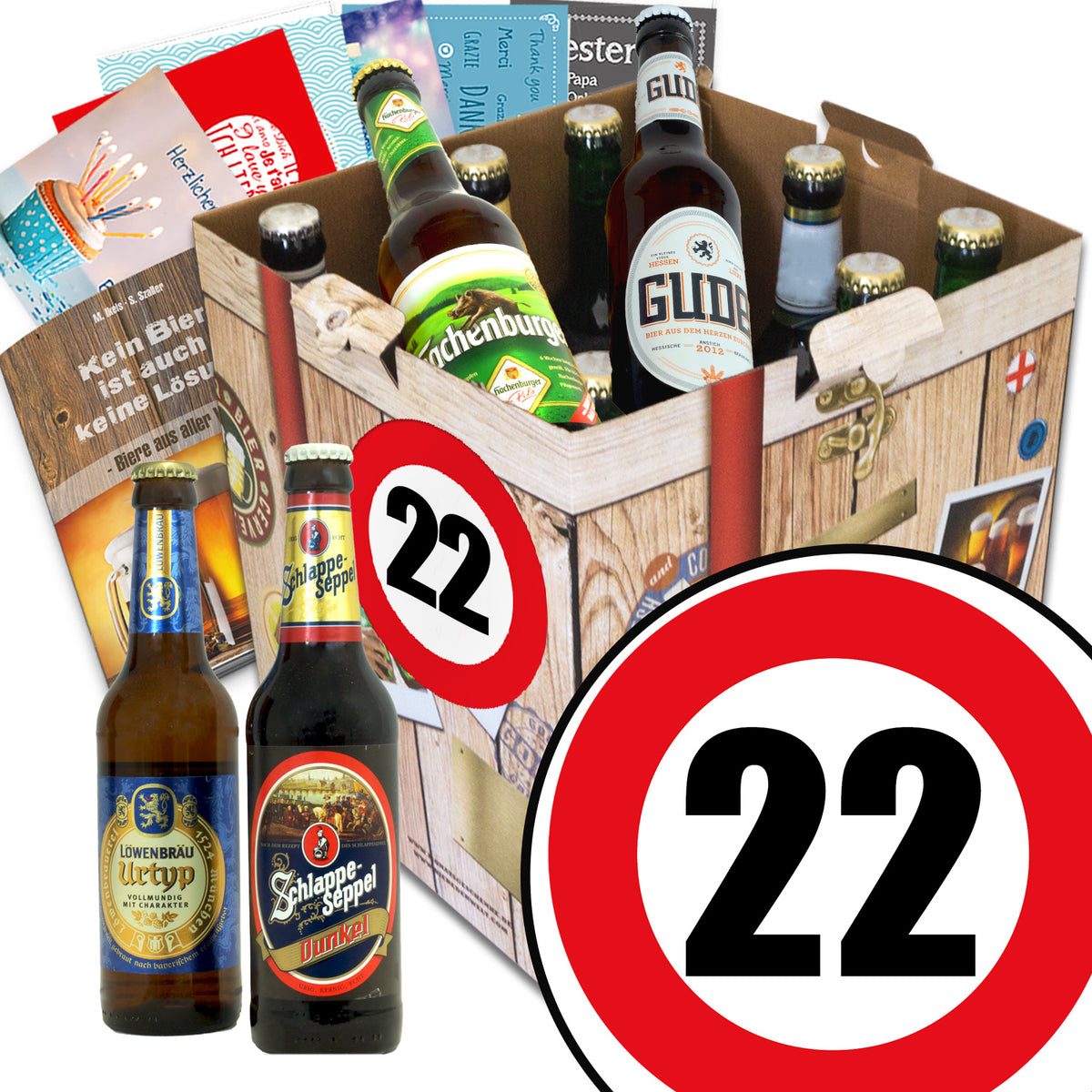Zahl 22 | 9x Bier Bier Deutschlandreise | Geschenkkorb