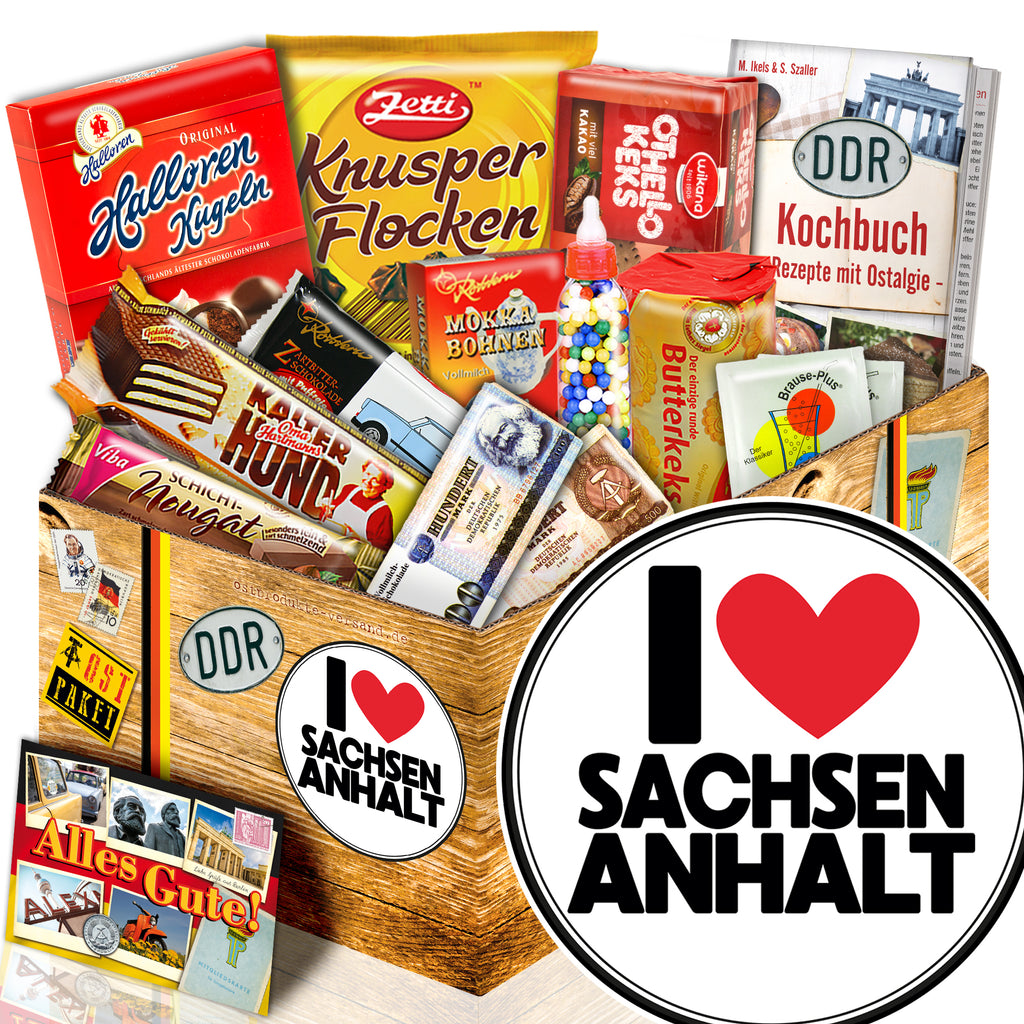 I Love Sachsen - Anhalt + Süßigkeiten Set DDR L