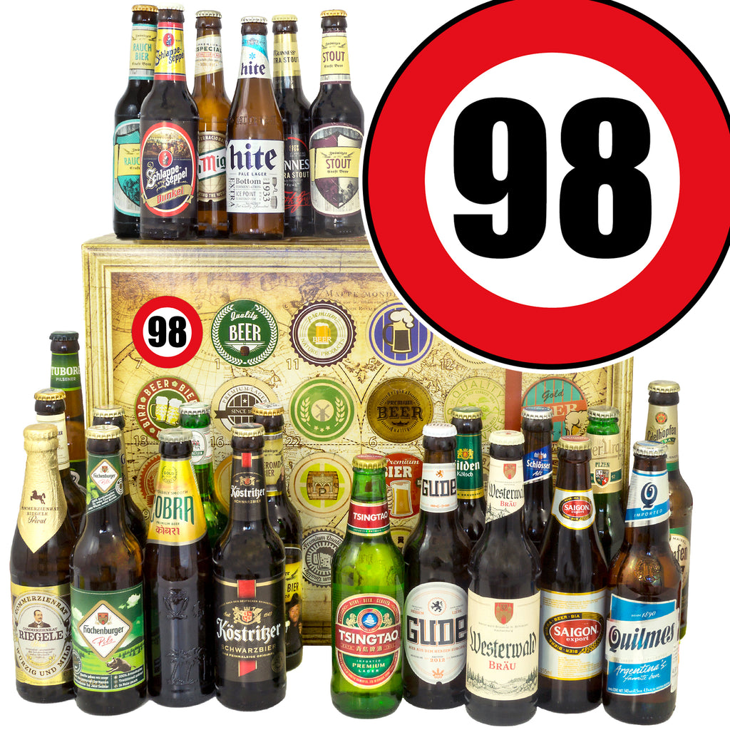 Zahl 98 | 24 Spezialitäten Bier Deutschland und Welt | Biergeschenk